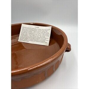 Pottery Casserole Dish Large Vintage Cazuela Pot Terracotta Redware Clay Handles